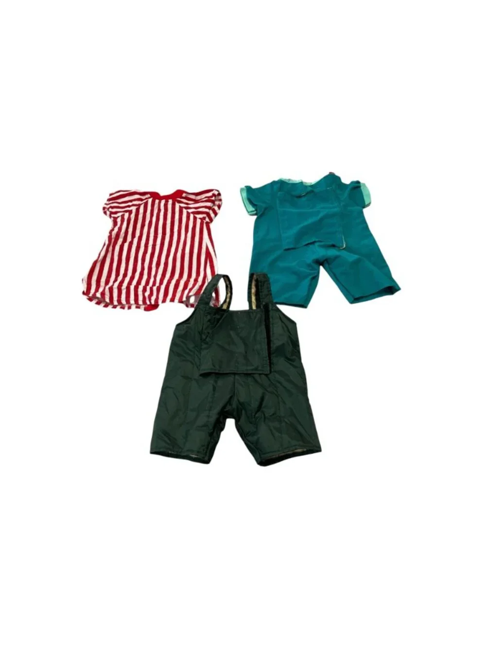 Vintage Teddy Ruxpin Outfit Lot Nightshirt Green Bib Overalls Teal Clothes 1980s